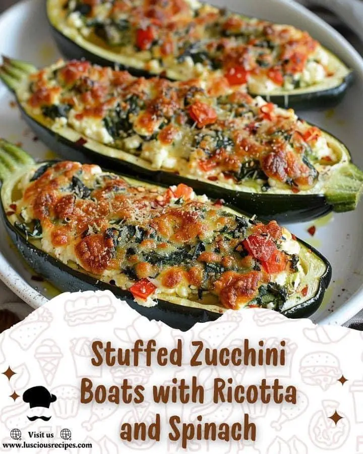 Stuffed Zucchini Boats with Ricotta and Spinach