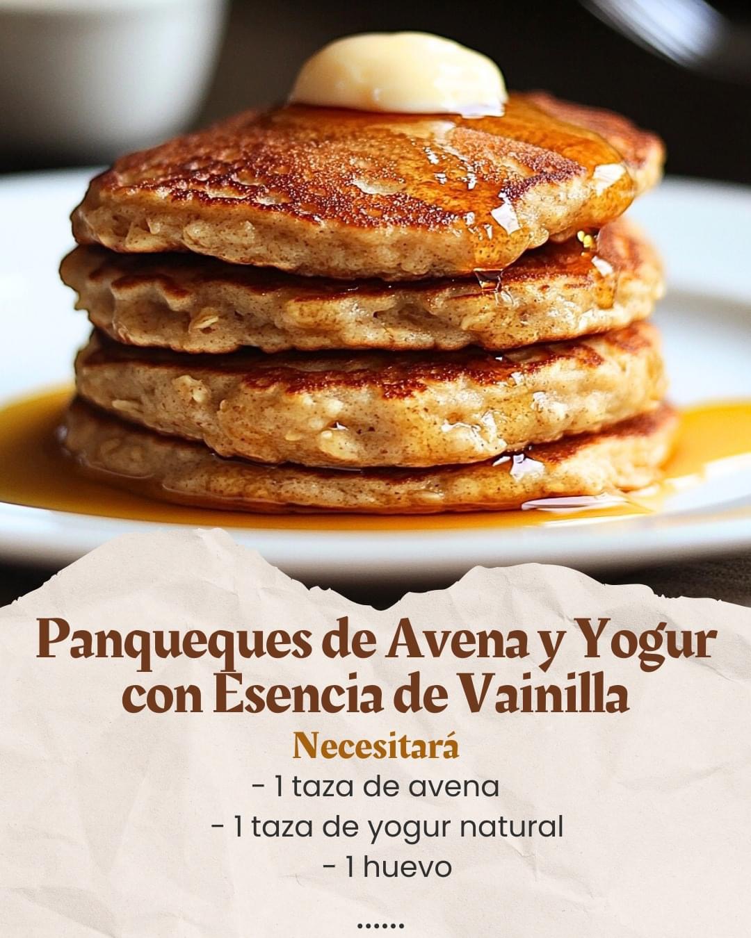 Panqueques Saludables de Avena y Yogur con Toque de Vainilla