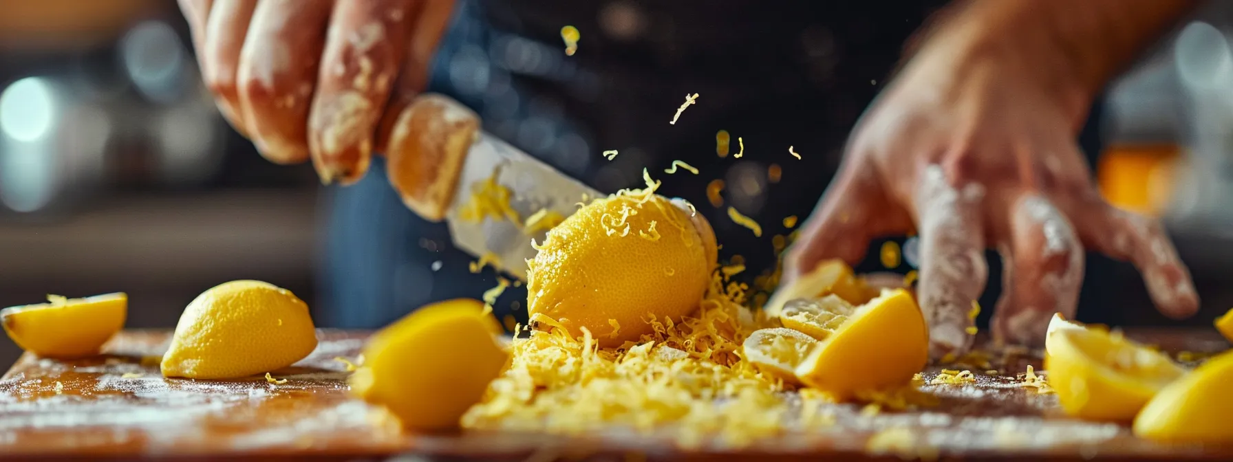 a person carefully zesting a lemon, ready to infuse the cookie dough with vibrant natural flavor.
