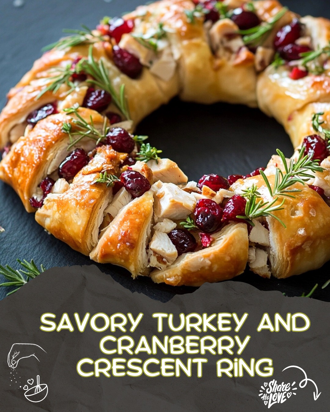 Savory Turkey and Cranberry Crescent Ring Recipe
