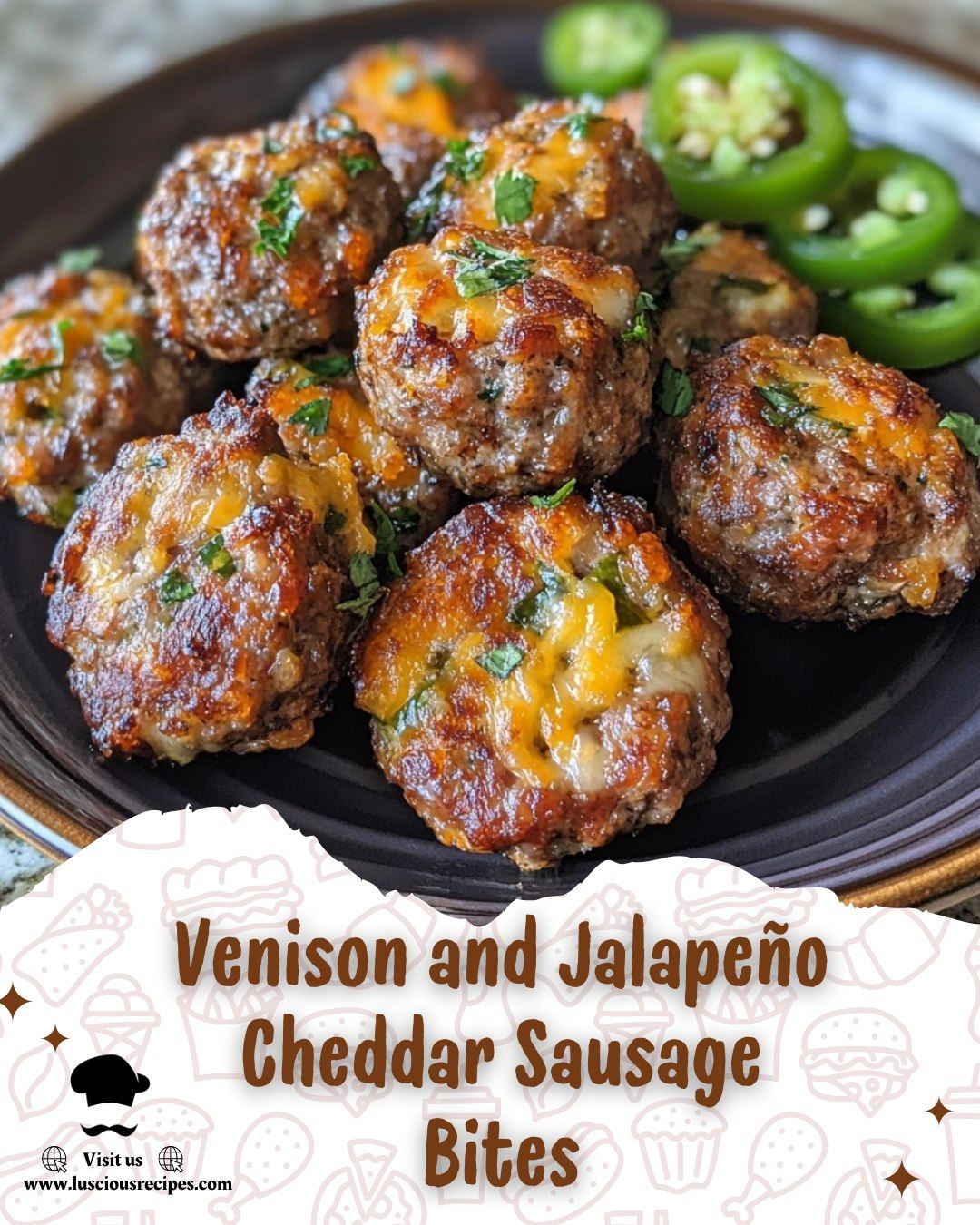 Venison and Jalapeño Cheddar Sausage Bites