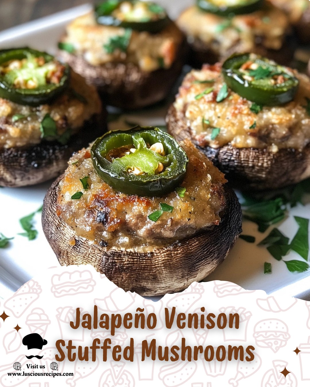 Jalapeño Venison Stuffed Mushrooms