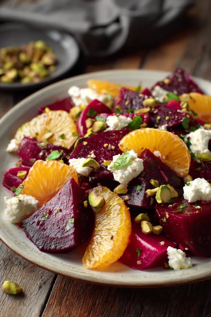 Vibrant Beet and Orange Salad with Creamy Feta and Crunchy Pistachios 6 Beet and Orange Salad with Creamy Feta