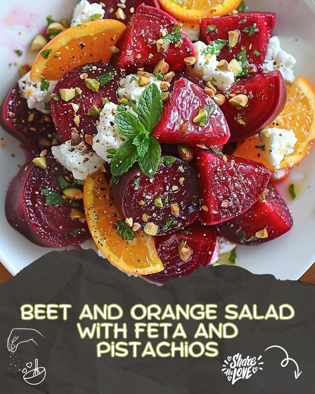 Vibrant Beet and Orange Salad with Creamy Feta and Crunchy Pistachios