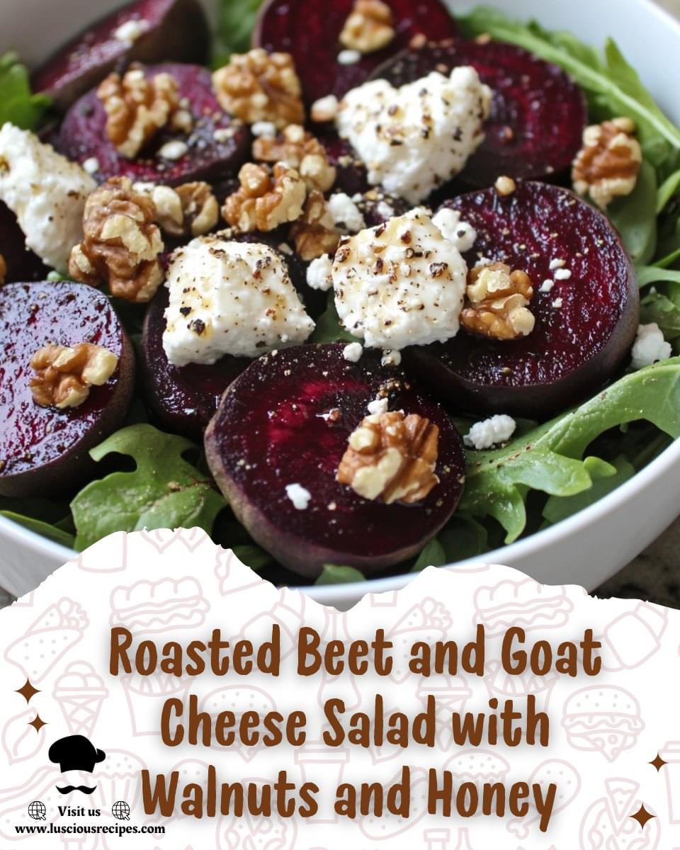 Roasted Beet and Goat Cheese Salad with Walnuts and Honey