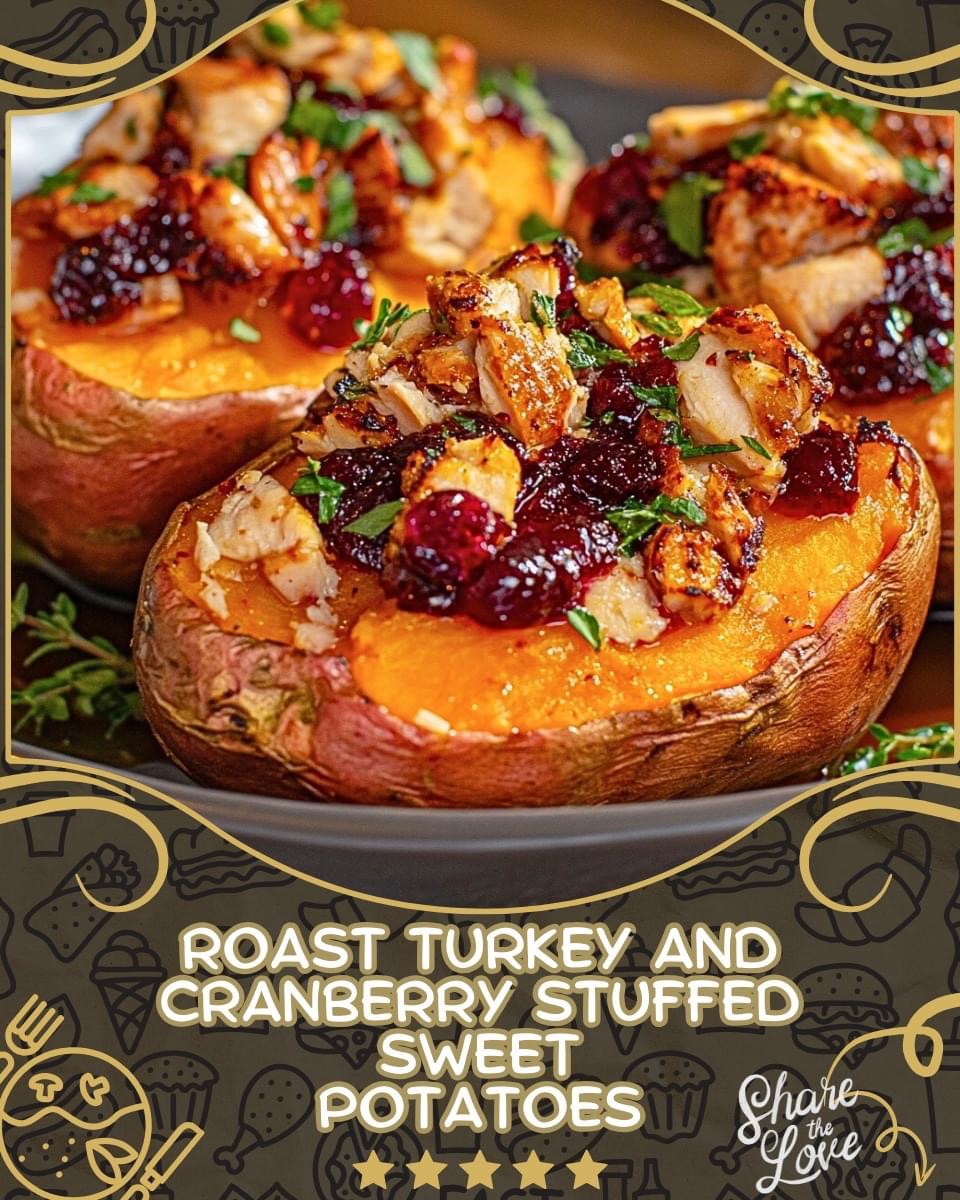 Roast Turkey and Cranberry Stuffed Sweet Potatoes