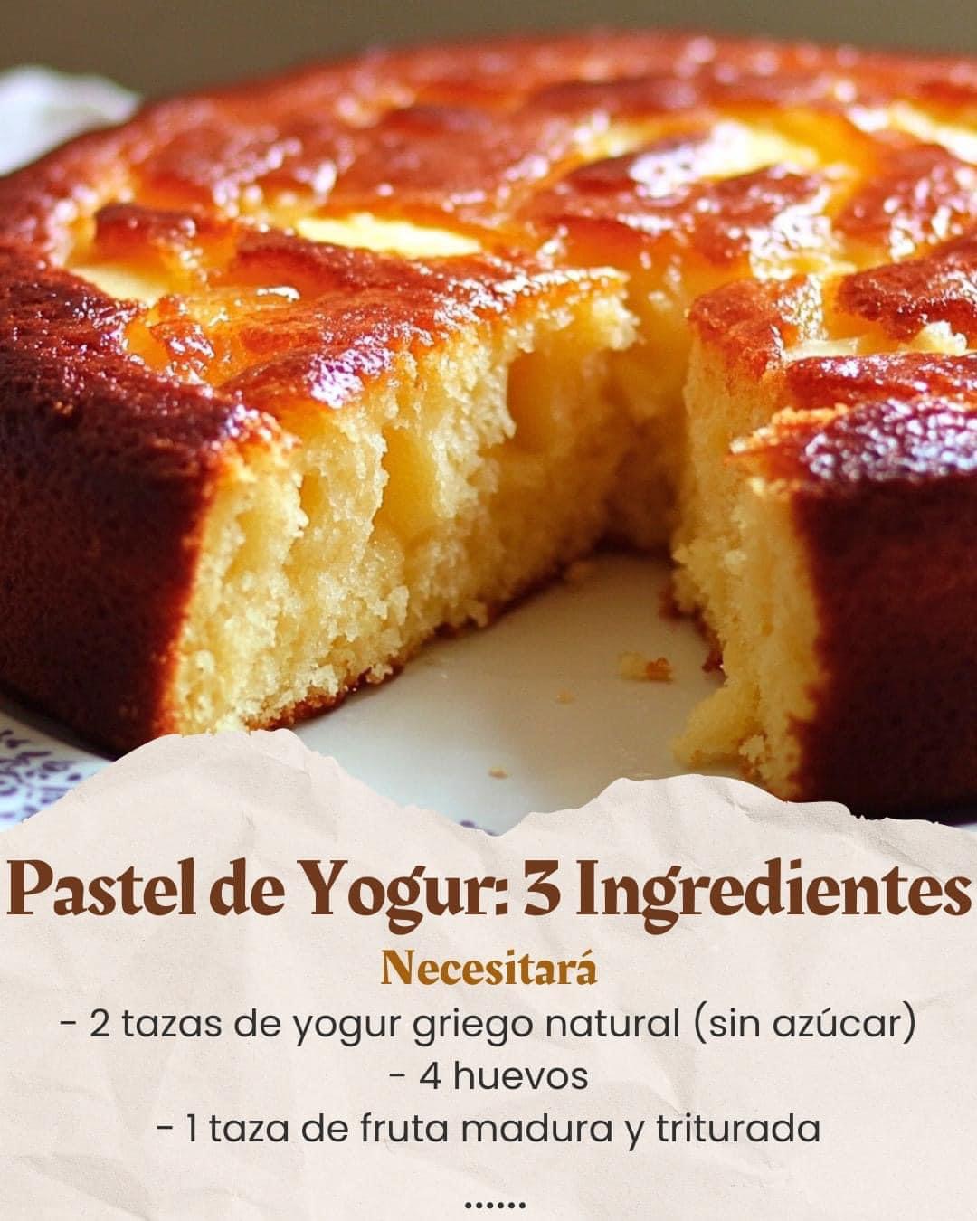 Pastel de Yogur Cremoso con Solo 3 Ingredientes