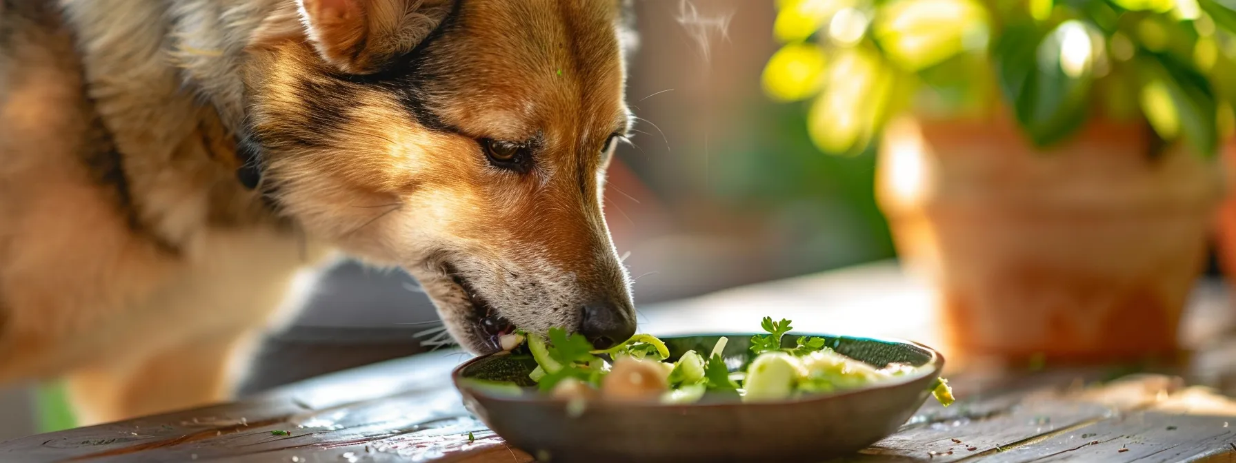 Dogs eat zucchini