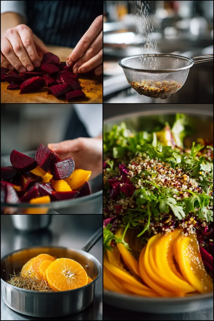 Vibrant Quinoa Salad with Beets Walnuts and Orange Vinaigrette: Unlock the Power of Colorful, Nutritious Eating 8 Step-by-step process for preparing quinoa salad with beets, walnuts, and orange vinaigrette