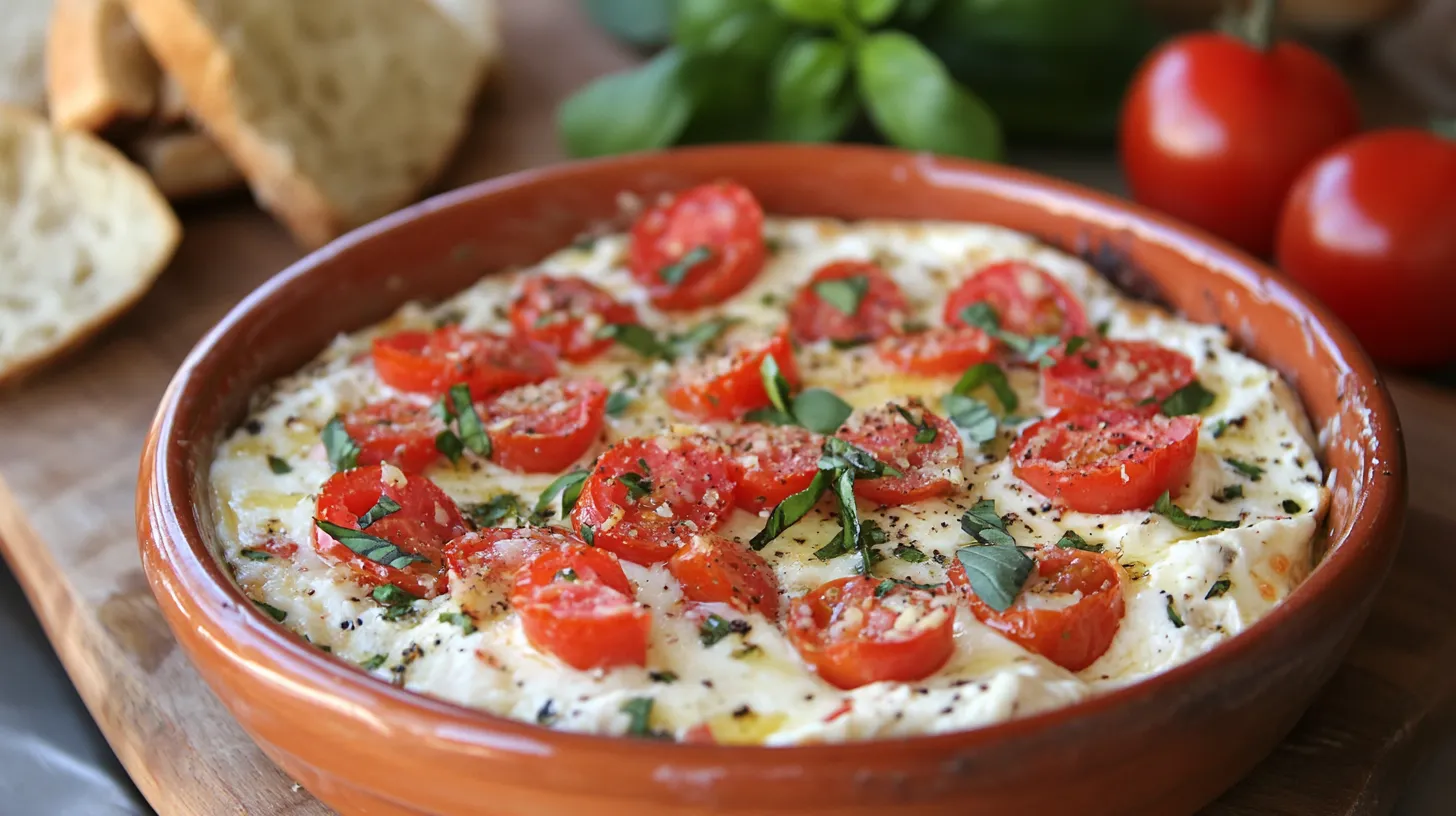 Three-Cheese Tomato Bruschetta Dip 