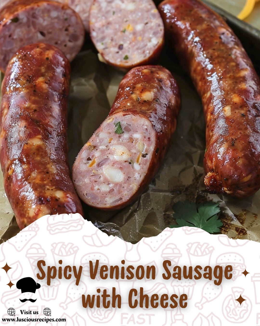 Cheesy Spicy Venison Sausage Delight