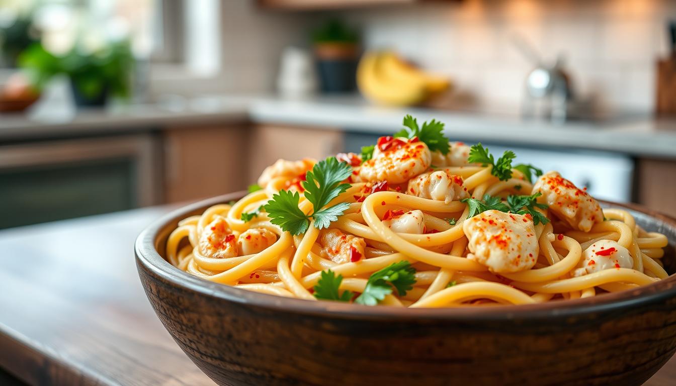 crab and linguine pasta
