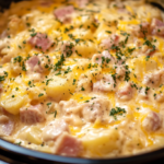 Creamy Crockpot Ham and Cheesy Potato Casserole