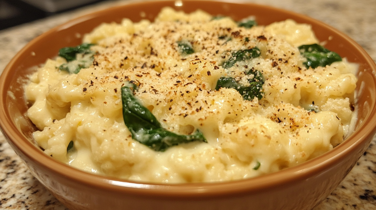 Cheesy Cauliflower Alfredo with Spinach