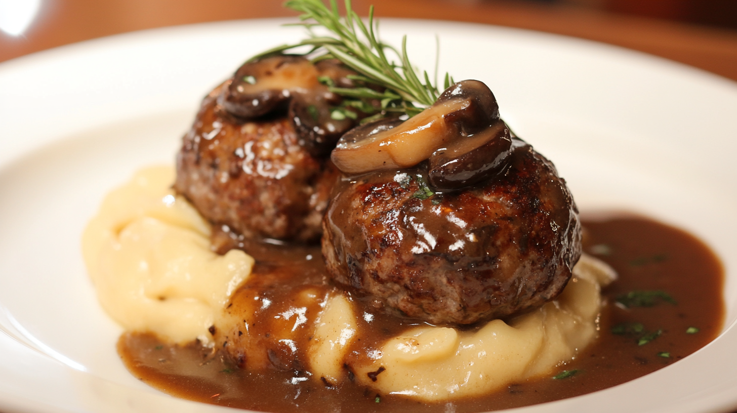 Steak Meatballs with Mushroom Gravy