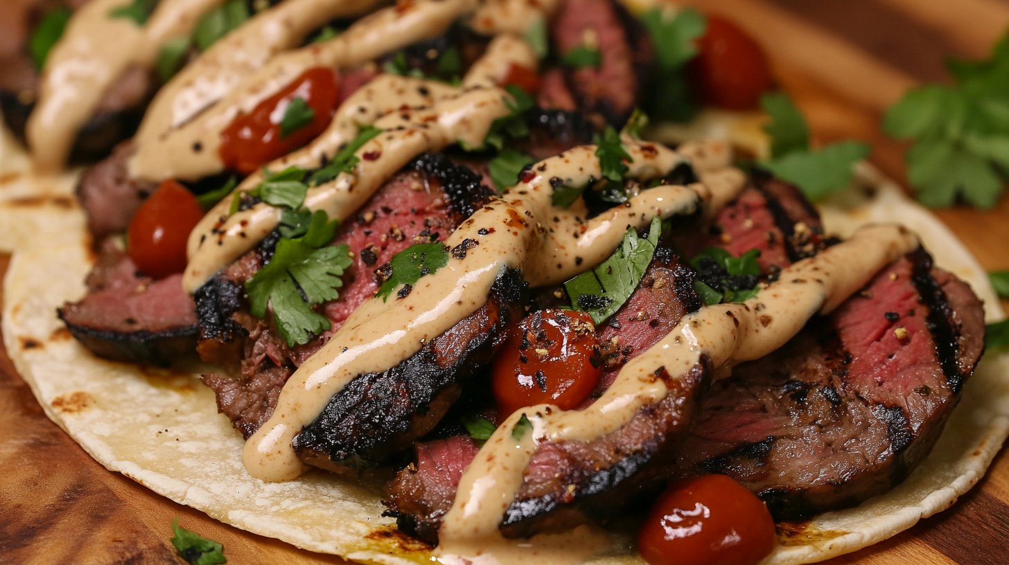 Fire-Grilled Venison Tacos with Creamy Chipotle Drizzle recipe