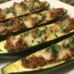 Zucchini Boats with Ground Turkey and Cheese