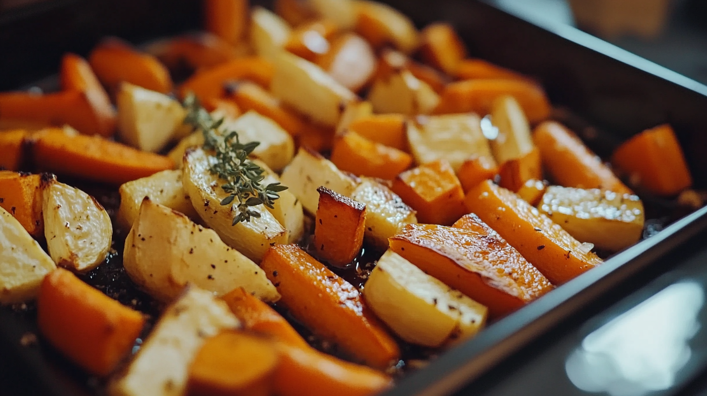 Maple Glazed Roasted Root Vegetables recipe