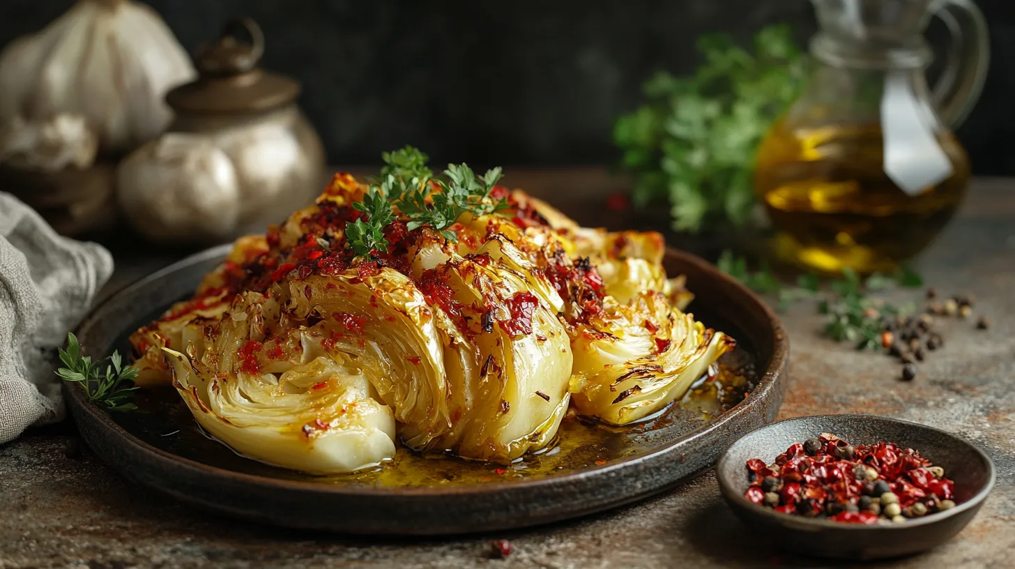 Roasted Cabbage Wedges with Spices and Olive Oil Recip