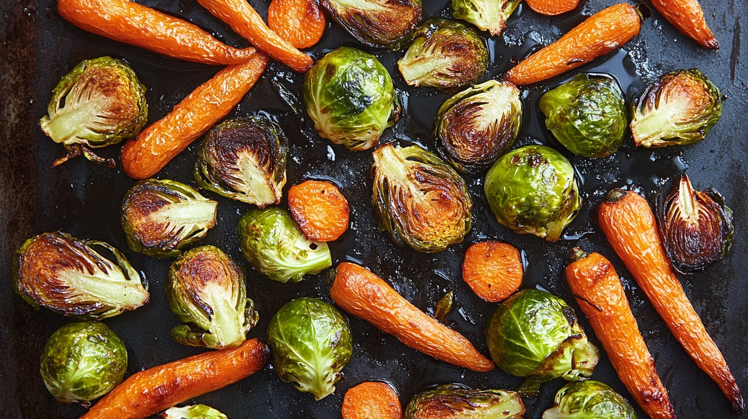 Balsamic Glazed Roasted Brussels Sprouts and Carrots