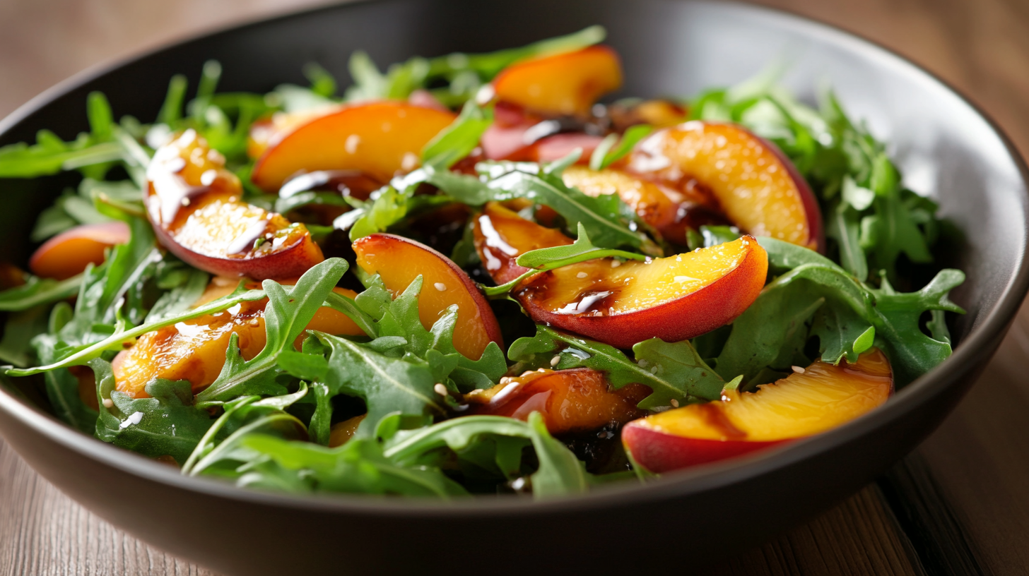 Balsamic Peach Arugula Salad
