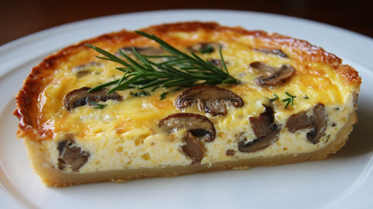 Mushroom and Swiss Crustless Quiche recipe