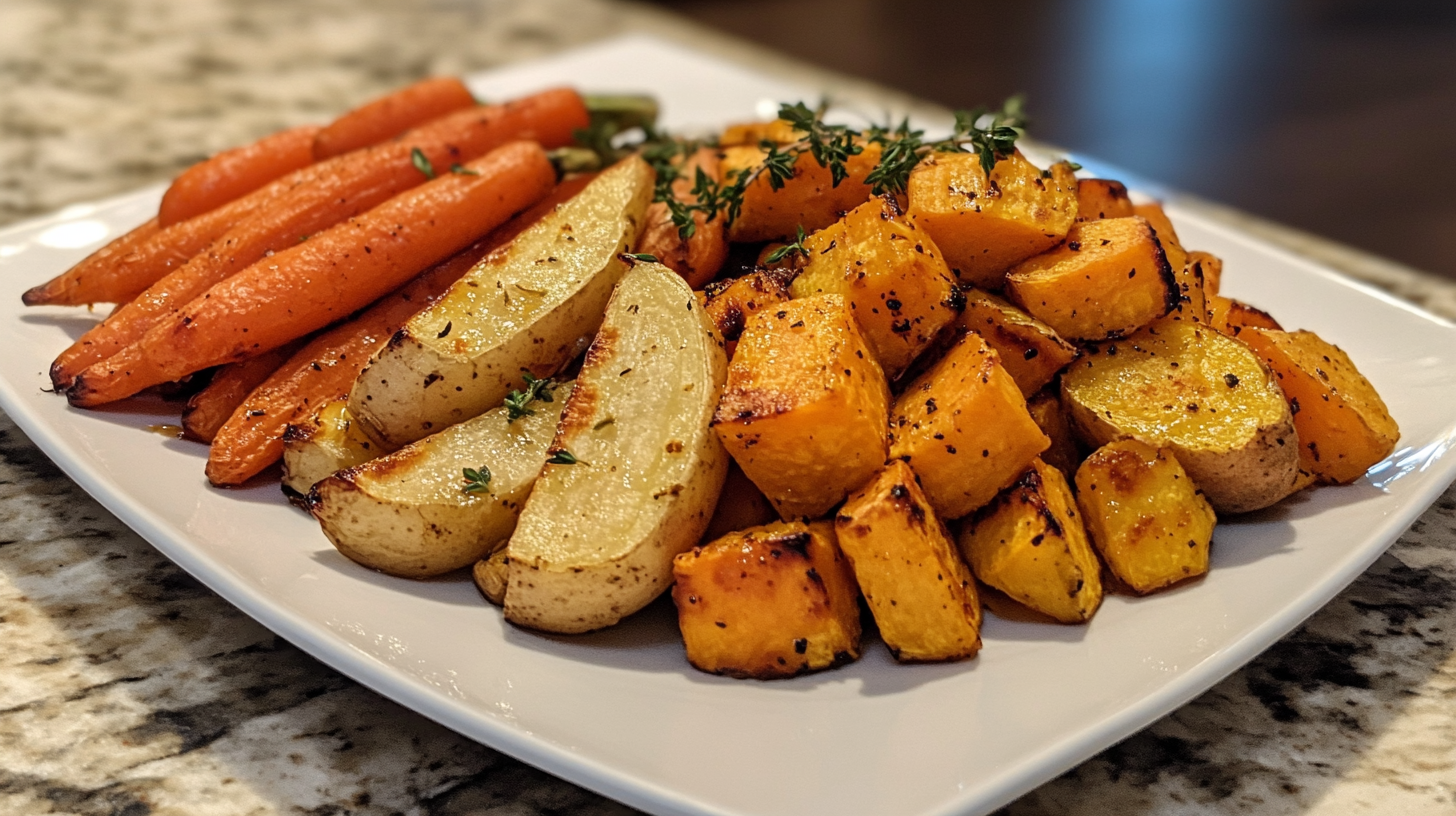 Maple Glazed Roasted Root Vegetables recipe