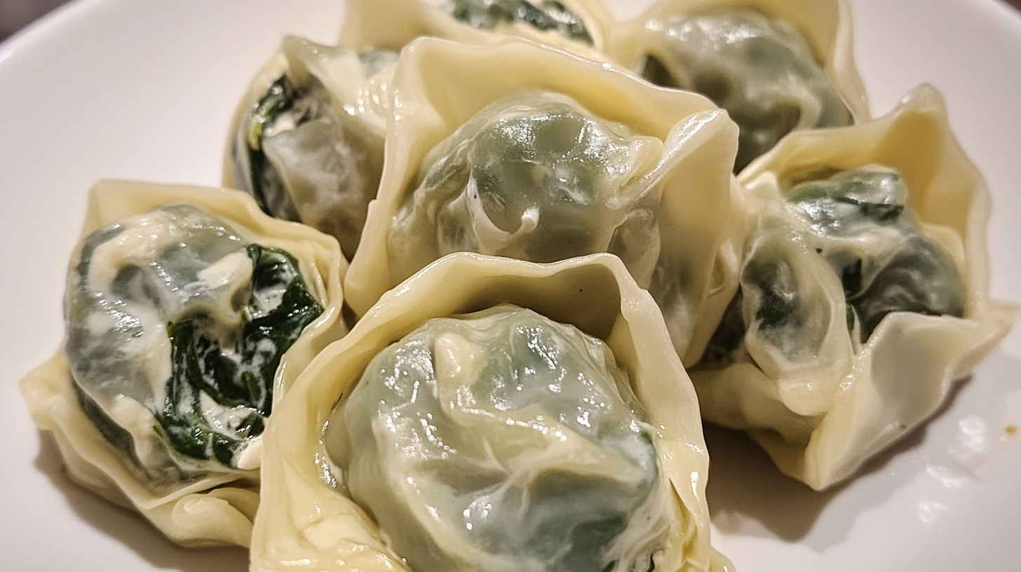 Air Fryer Cream Cheese and Spinach Wontons