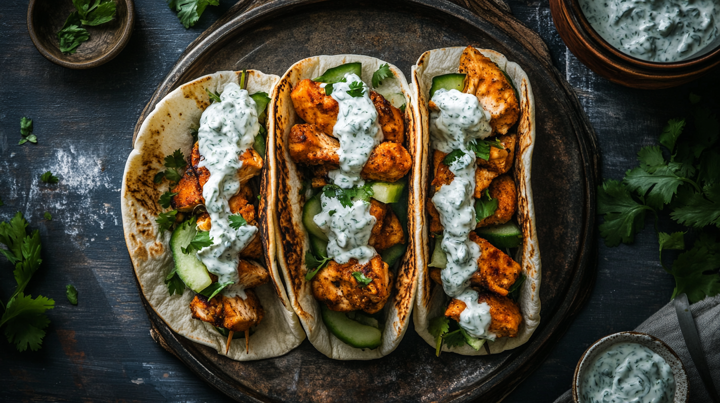 Chicken Gyros with Tzatziki Sauce recipe