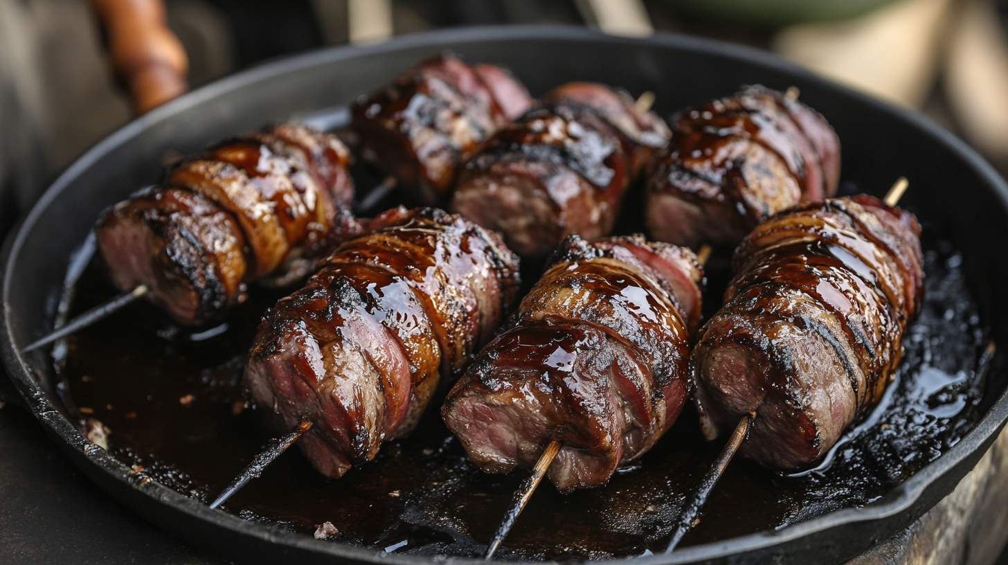 Bacon-Wrapped Venison Tenderloins with Maple Syrup Glaze