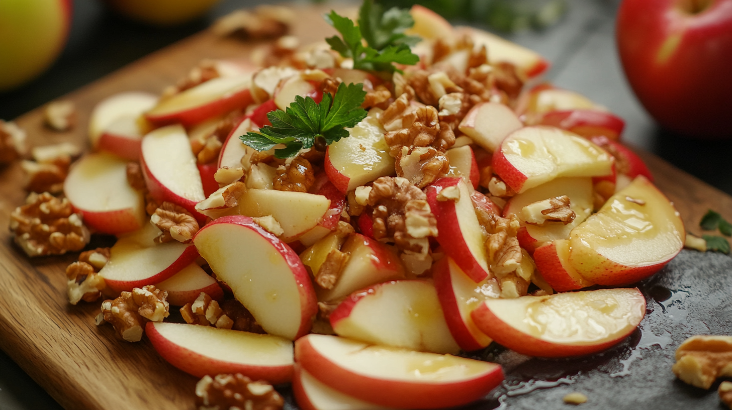 Autumn Apple Walnut Salad with Maple Dijon Vinaigrette