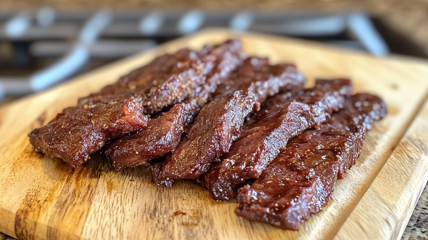 Smoked Venison Jerky with Applewood and Cherry Wood
