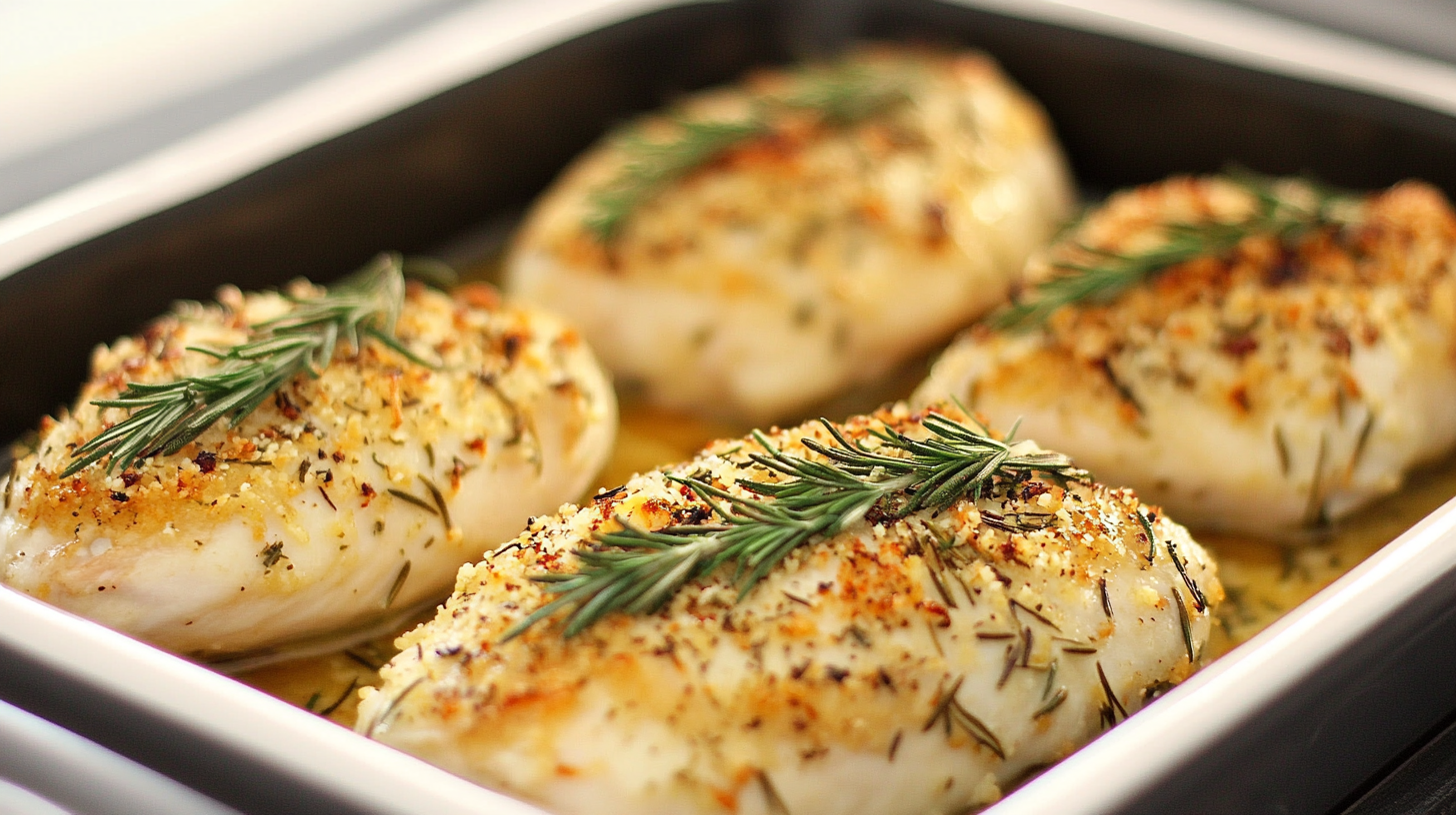 Baked Chicken with Rosemary & Parmesan Crust recipe