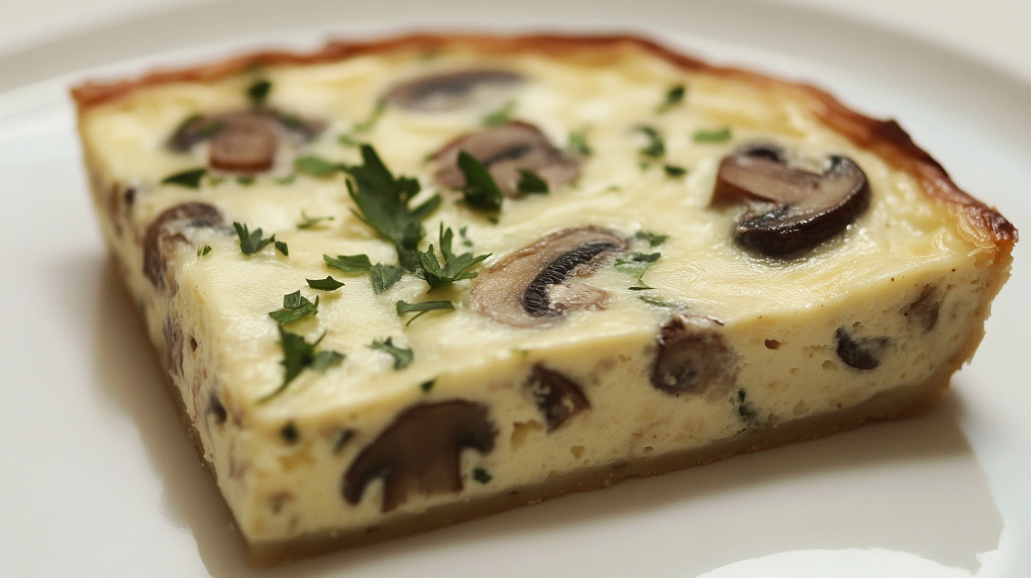 Mushroom and Swiss Crustless Quiche recipe