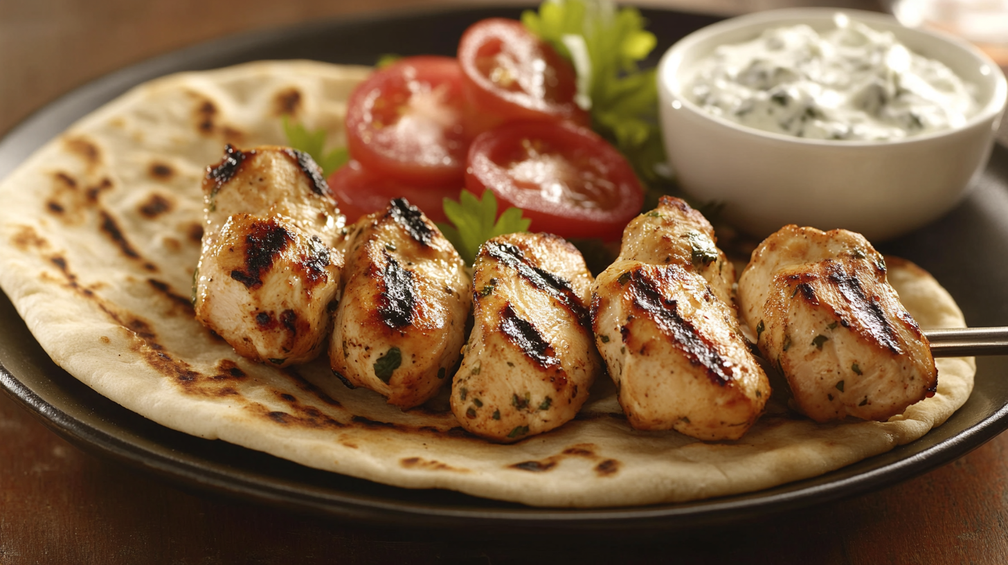 Greek Chicken Souvlaki with Pita and Tzatziki