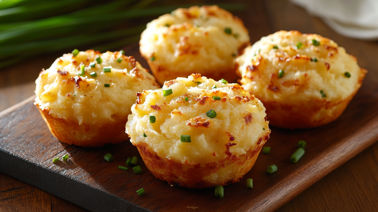 Cheddar and Chive Mashed Potato Muffins 2 Cheddar and Chive Mashed Potato Muffins recipe