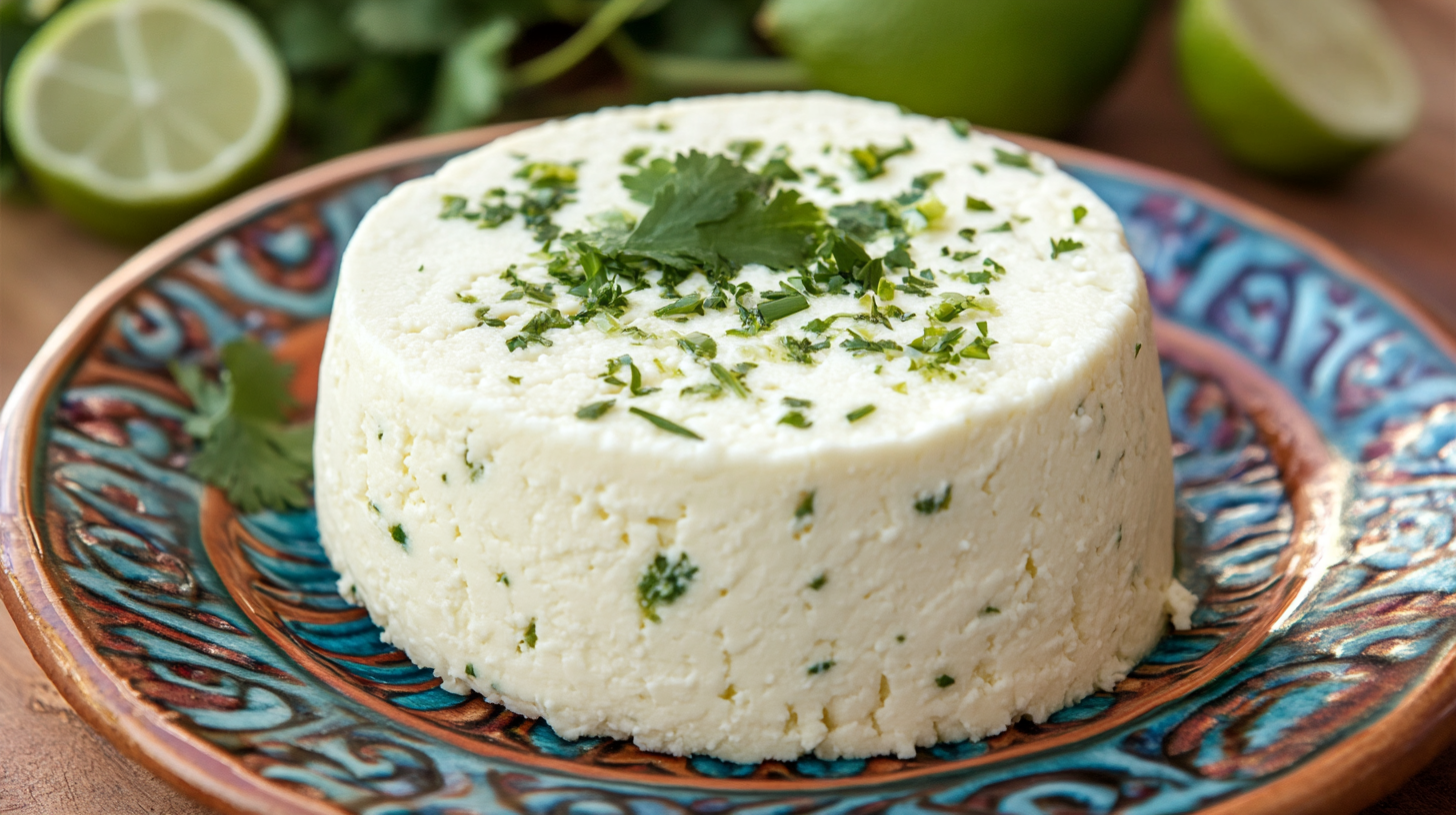 Cilantro and Lime Infused Fresh Cheese recipe