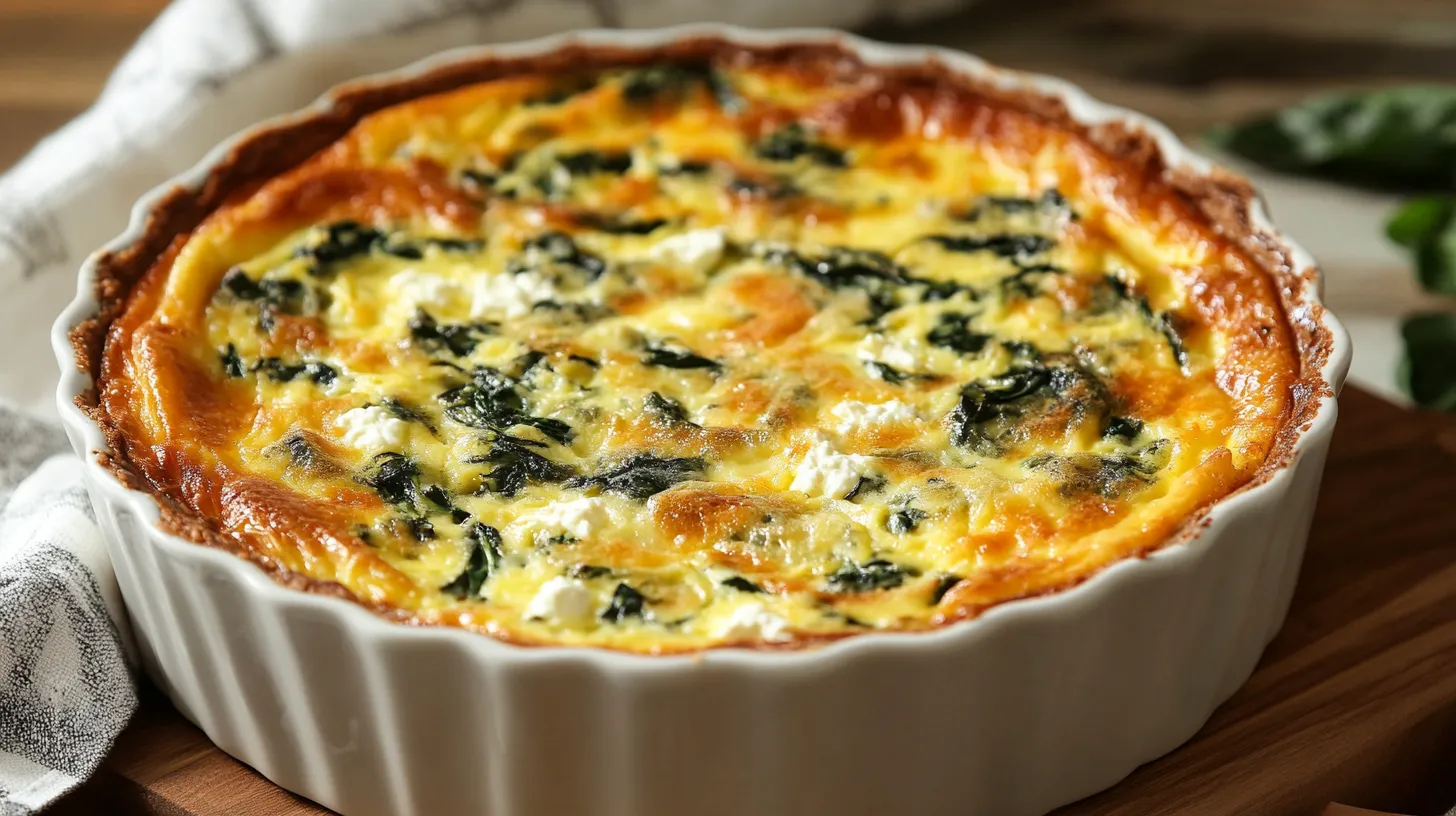 Crustless Ricotta and Spinach Quiche 