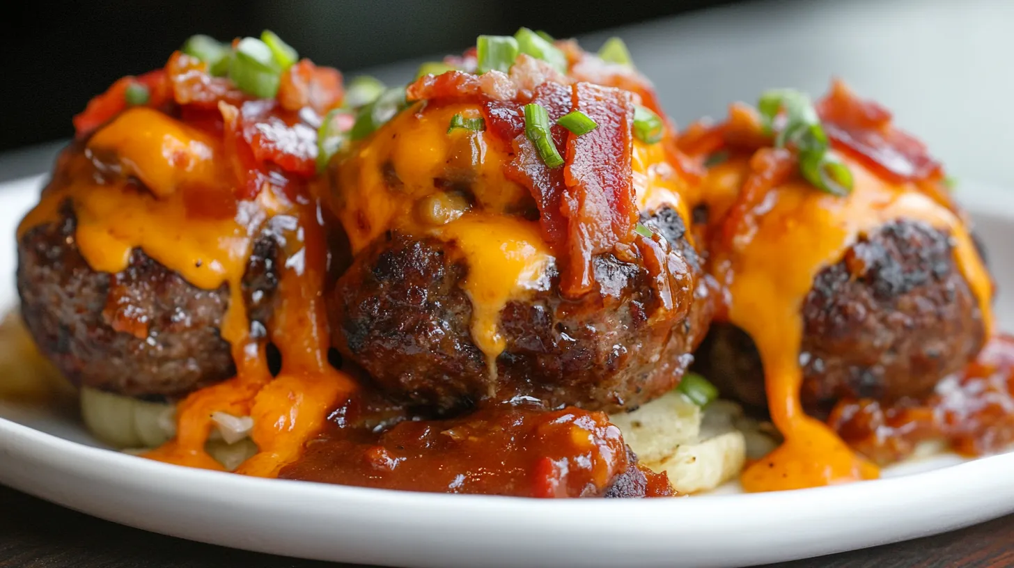 BBQ Bacon Cheeseburger Meatballs 