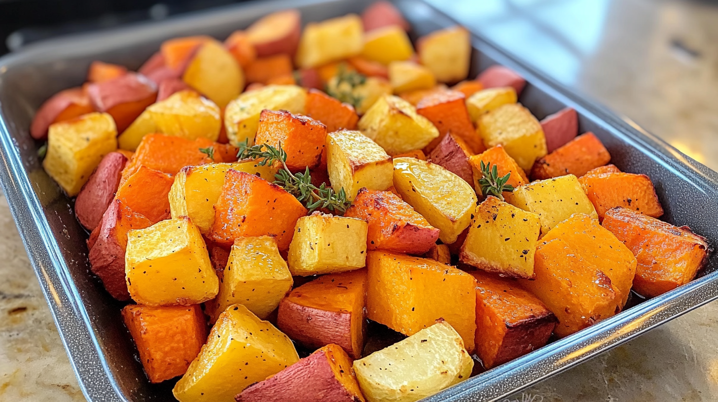 Maple Glazed Roasted Root Vegetables recipe
