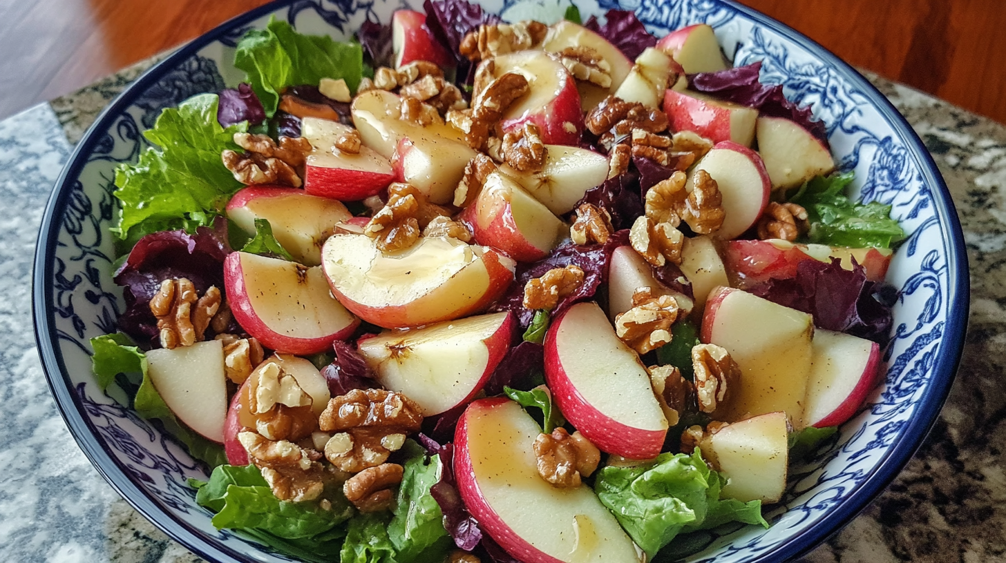 Autumn Apple Walnut Salad with Maple Dijon Vinaigrette