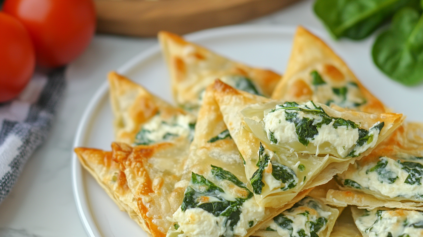 Air Fryer Cream Cheese and Spinach Wontons
