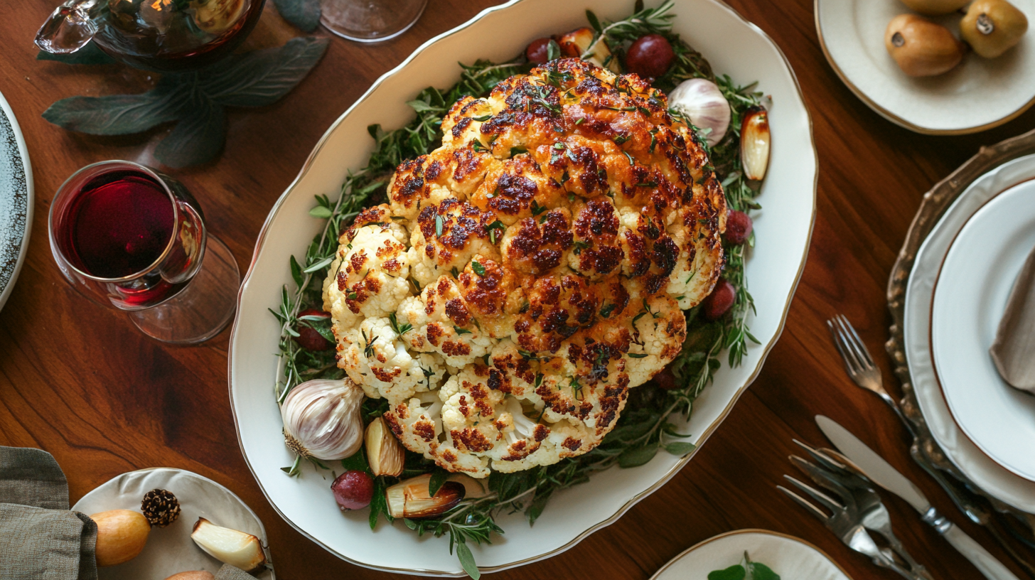Whole Roasted Cauliflower with Garlic and Herbs recipe