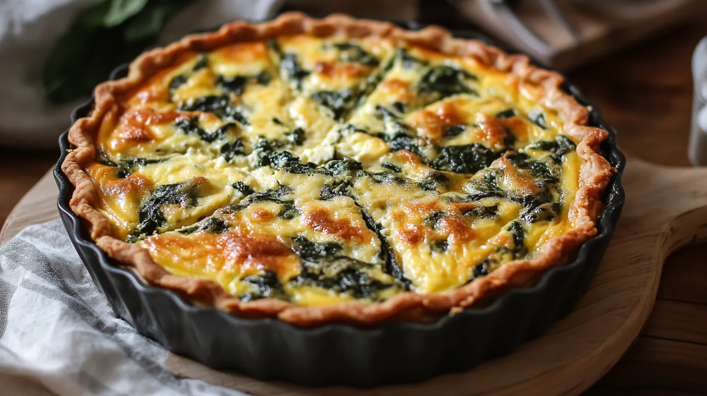Crustless Ricotta and Spinach Quiche