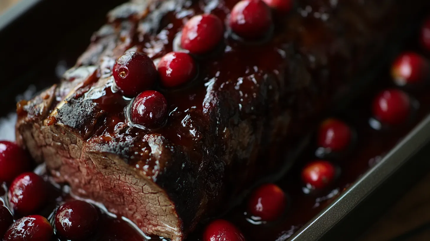 Cranberry Dijon Beef Loin Roast with Apple Cider Glaze