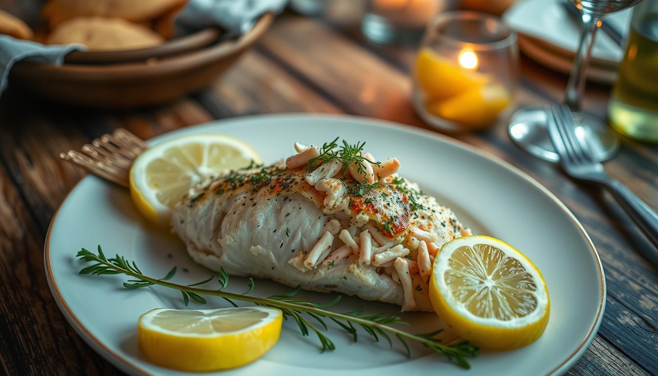 stuffed catfish with crab meat