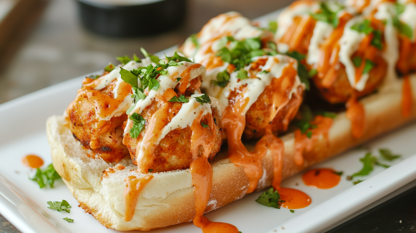 Buffalo Chicken Meatball Subs recipe