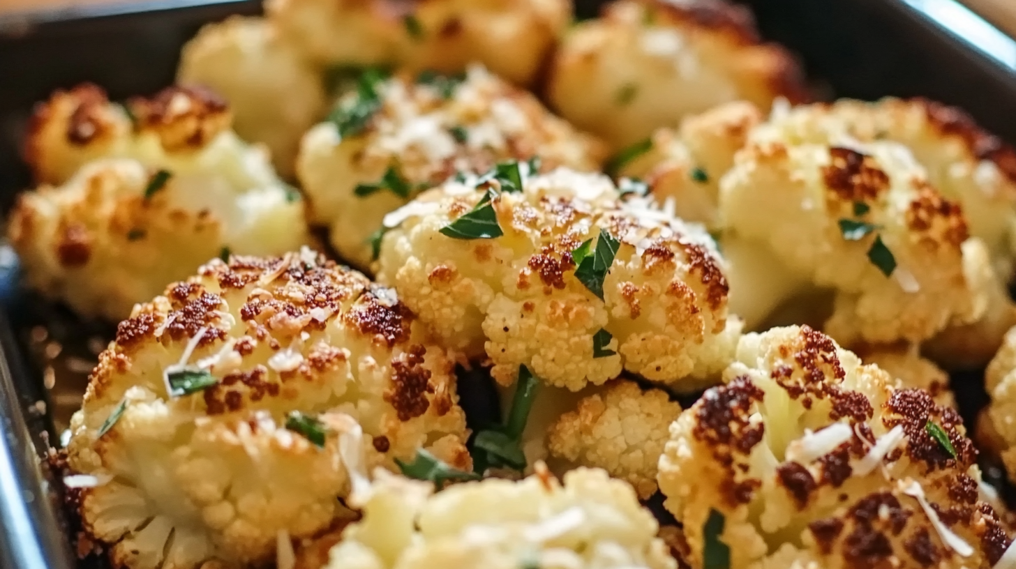 Garlic Parmesan Roasted Cauliflower Bites