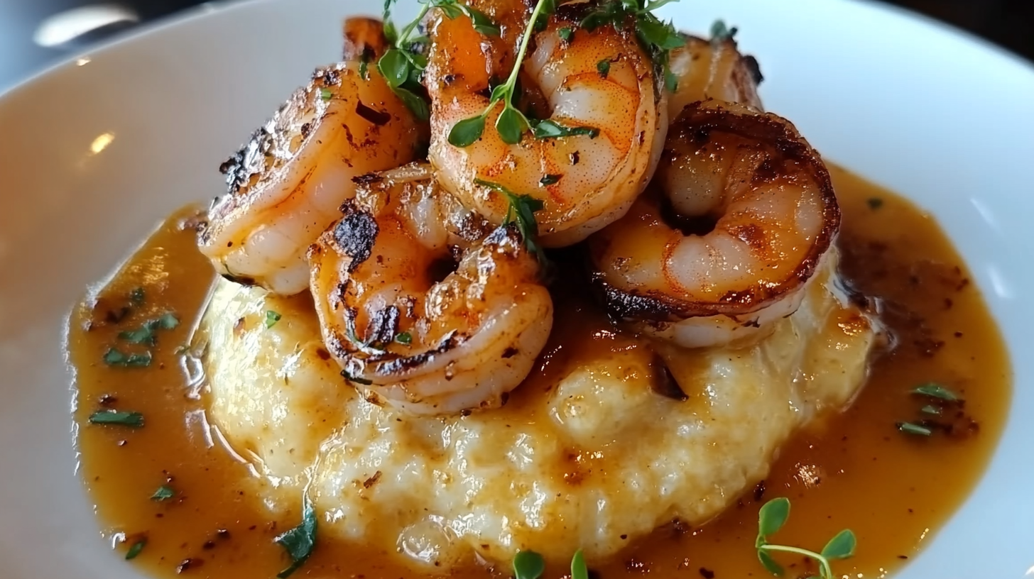 Cajun Shrimp and Grits with Garlic Butter Sauce
