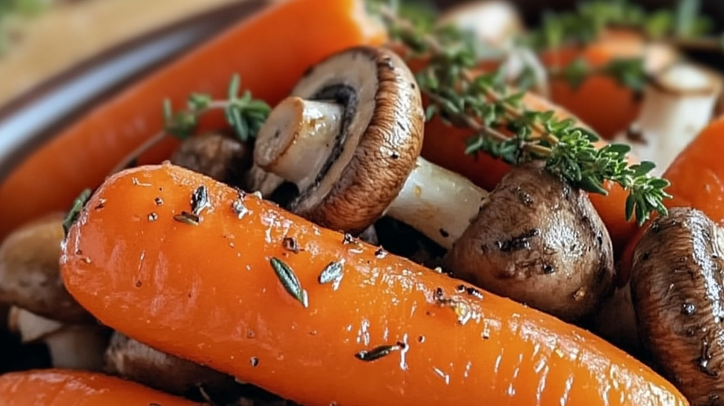 Honey Lemon Carrots and Mushrooms with Thyme